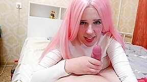 Cutie For The First Time Jerks Off With Her Feet