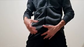 I took off my jacket and started playing with my cock.