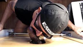 ”Milking Chocolate Meat At The Gloryhole”