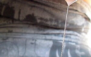 Beautiful cum flow swallowed up close