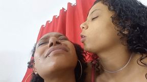 I LICKED MY NEW SLAVE EBONY'S FACE WITH LOTS OF SALIVA CLIP 2 BY NATHY AND MARYJANE CAM FULL HD