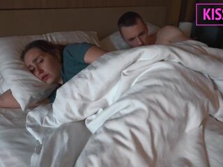 Merely one couch in room? Step mamma shares a hotel with step son and lets him cum on butt at night