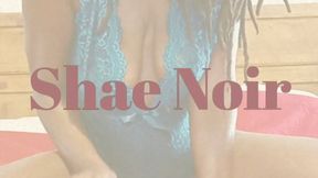 Hairy Big Tit Ebony Teases in Teal Blue Lingerie