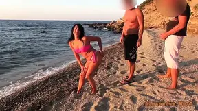 Hot group sex on the beach