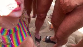 Blonde Babe Vera Jarw Gets Her Mouth Fucked by Big Dicks!