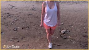Wifey Flashing Tits at the Sunset
