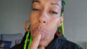 Finger licking and mouth stuffing