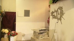 Swimming pool outdoor action with blonde babe