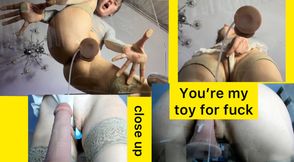 Skinny Mistress uses Slaves like sex toy till orgasm!