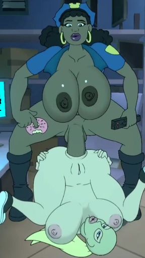 Fuckerman - Copbang - Now for the woman side as fuckerwoman with huge dicks in her holes   Clip 2