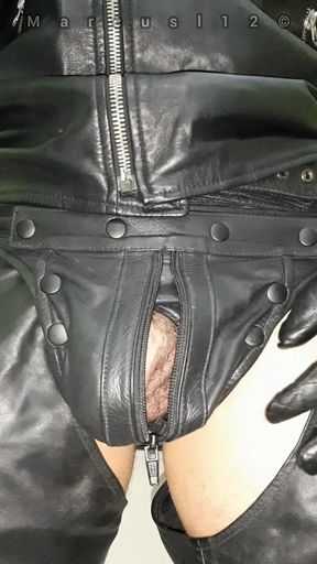 Horny Leather Smoking Hunk Cumming For You