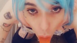 Super-Naughty Blue Hair Bunny Damsel