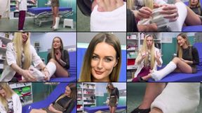 Elena SLWC Cased Foot Play and Toe Exercise at the Doctor's Office (in HD 1920X1080)