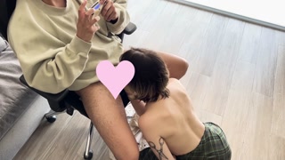 cute gamer let me throat his cock while he plays video games