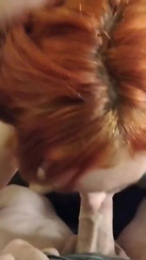 Boyfriend Shoves Dick in Redhead Girlfriends Mouth