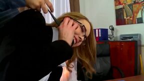 Blonde Secretary Bent Over Desk for Intense Office Pounding
