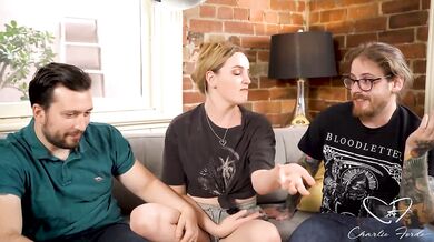 Charlie Forde Gets Spitroasted By Alex Murphy And David Glazer At Hardcore Threesome