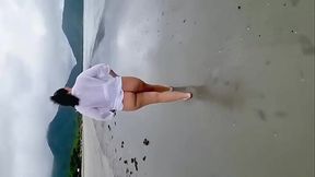 Exhibitionism during the beach trip December 2024, Ubatuba beaches and pussy flash in the bathroom and garden of the Resort