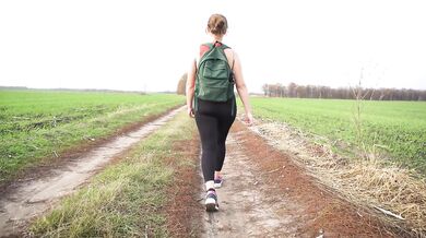 Milf In Black Tights Walks And Teases Her Nice Butt