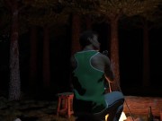 Camper boy turning into a werewolf