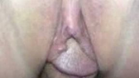 My stiff shaved dick disappears in tight pink pussy of my lady