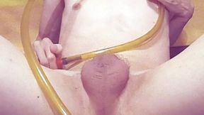 inflating a condom inside my ass and then fisting myself