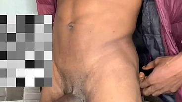 Gay guys wild sex in public restroom