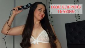 Haircut tease and denial with hair clipper