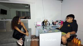 Hanna attends an interview for FIRST PORN CASTING with a guy with a huge cock