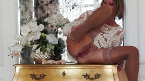 Classy lady masturbating