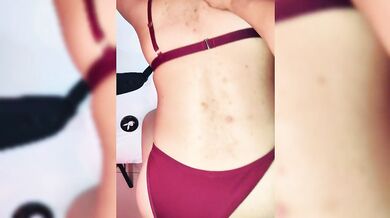 Latina GF moans in wine lingerie while grinding to reggaeton with deep doggy dicking