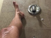 Soapy Jock Feet and Legs in Tub