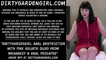 Dirtygardengirl anal destruction with pink goliath dildo from mrhankey &amp_ anal prolapse