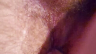 Intense close-up of a hairy bear bottom taking a deep assfucking