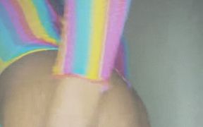 Shuga Avry Exposes Her Beautiful Pussy with a Sexy Strip Tease in Front of the Camera and Plays with Her Clit in Fishnets