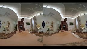 Black Ebony Girl Rubs Her Tight Pussy and Squirts in Naughty Solo VR
