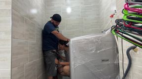Stepson fucks me in the laundry room while his dad goes out to the supermarket- CulonaArdiente32