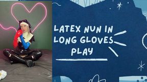 latex nun gloves play