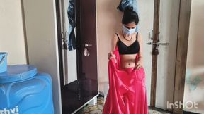 Desi Bhabhi Changing Clothes in Front of Devar.