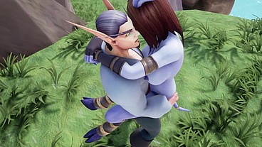 Elf fucking a draenei girl in the land of Azeroth - Warcraft porn parody
