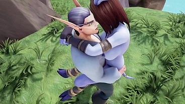 Elf fucking a draenei girl in the land of Azeroth - Warcraft porn parody