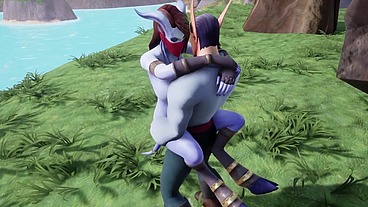 Elf fucking a draenei girl in the land of Azeroth - Warcraft porn parody