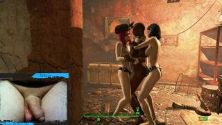 Alice and her Friend Fucks the Raider's Man with a Fake-Dick. Fallout four Sex Mod