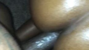 ebony cheating stud dyke lesbian slut with nice ass and wet pussy fucked hard by bbc and creampied