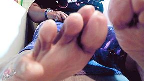 Spooky Pants BBW in Shows Off Big, Ugly Feet & Clips Toenails (WMV)