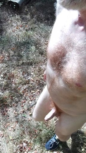 walking naked in the forest