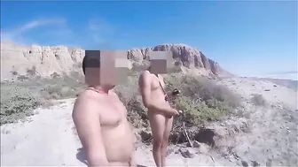 Amateur Latino guy jerks off with straight cousin at the beach