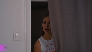 Family House S1E5: Aunty caught Step Sister Milan Cheek fucks with Step Brother in Share Bed