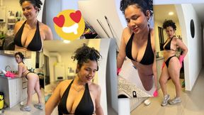 Latina Maid Service Gone Wrong? Hiccups, Thongs, Tiny Bikinis, big ass, big tits and a lot of things for clean!