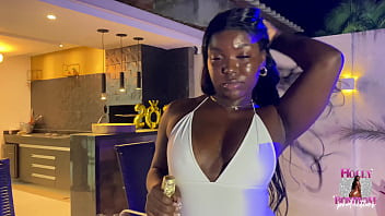Latina rides big cock in lingerie, gives blowjob, and cums with champagne